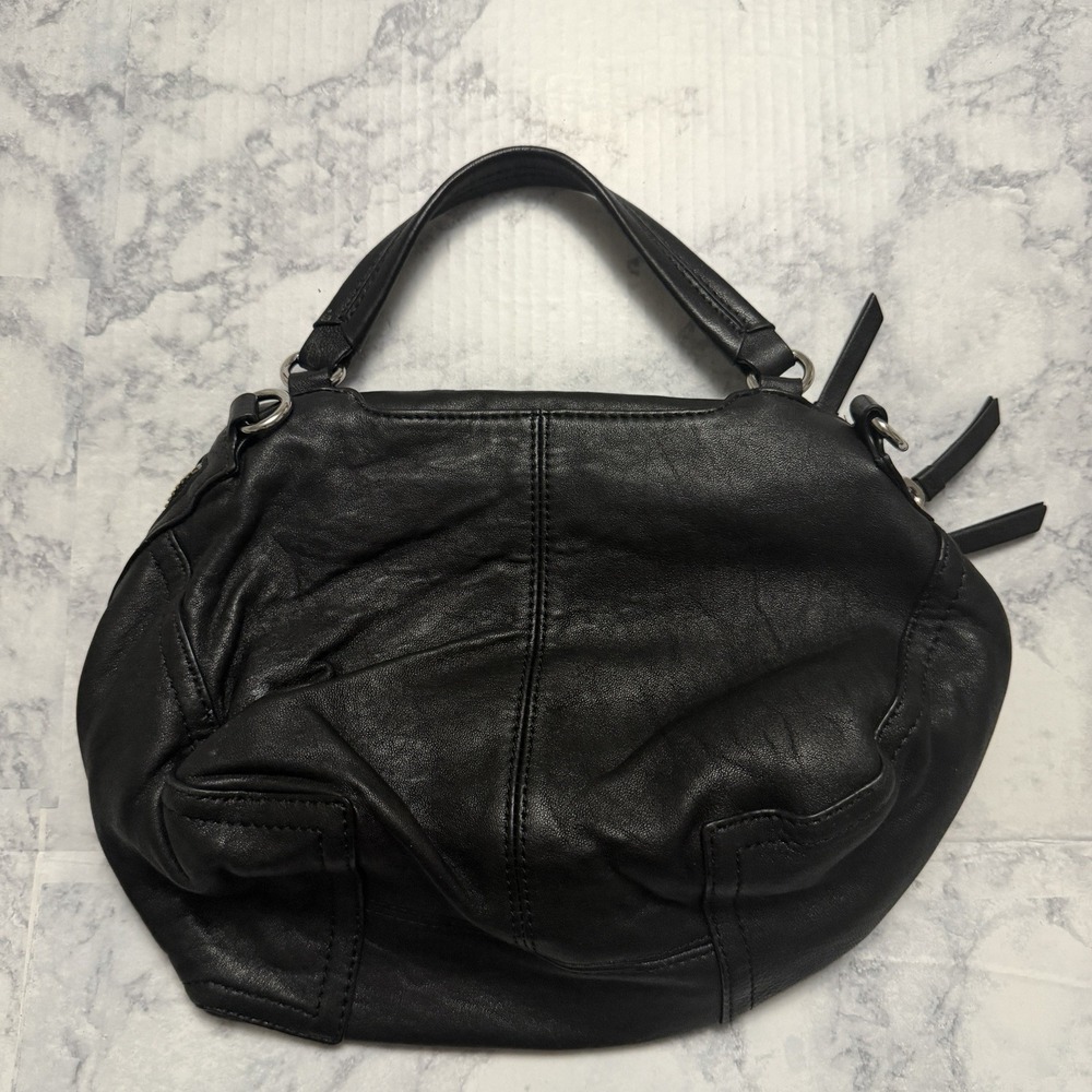 Vince Camuto The Patch Purse Black Leather Bag Handbag - Picture 6 of 10
